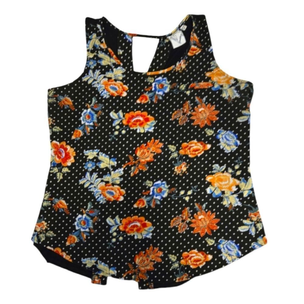 EC JANET CHUNG TANK TOP W/ TRIANGLE OPENING IN THE BACK & DECORATIVE BUTTONS XXL